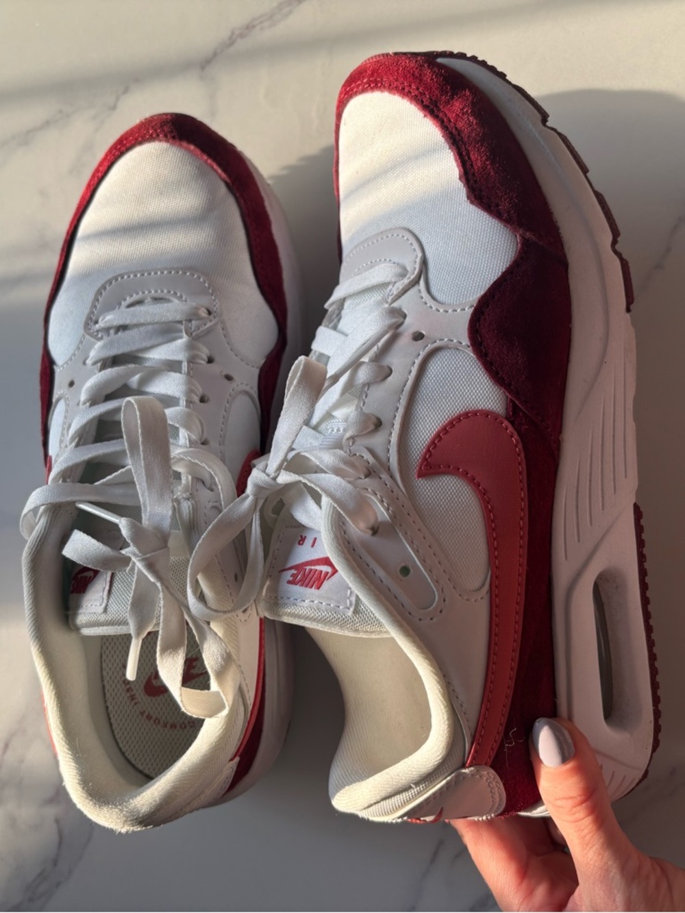 Nike Women’s White & Red Low-Top Athletic Sneakers